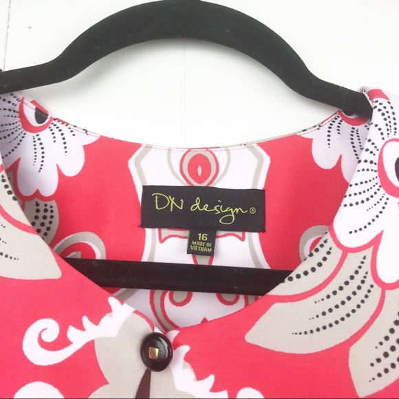 DN Design black and coral floral jacket 65 - Picture 2 of 5